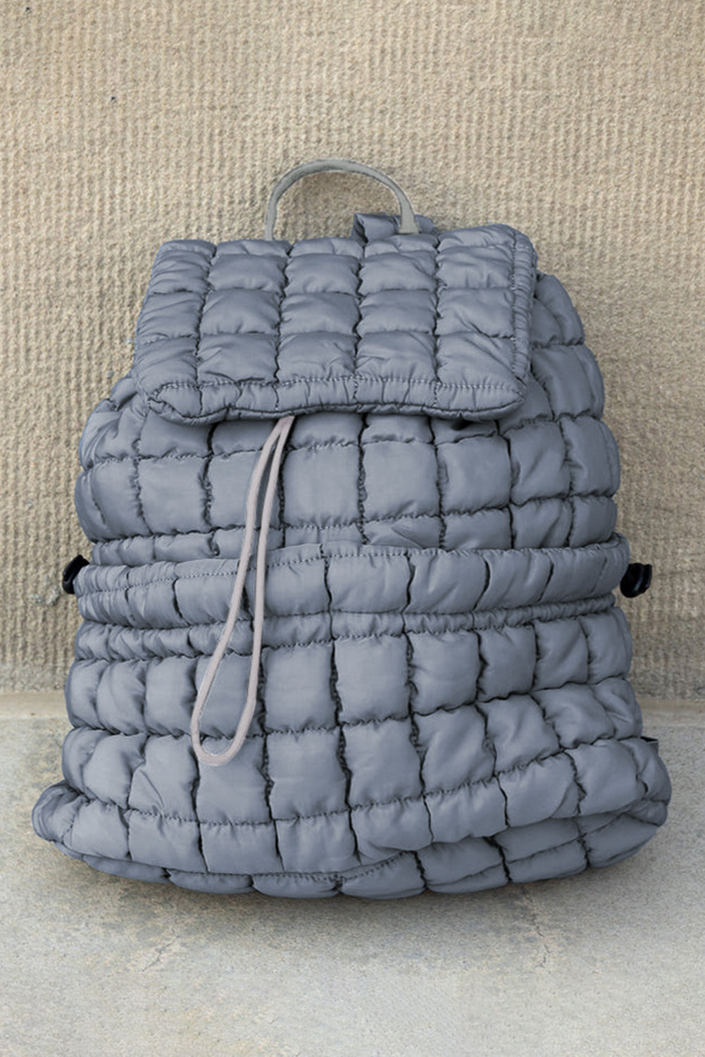 Solid Flapped Quilted Puffer Backpack -6 COLOR OPTIONS