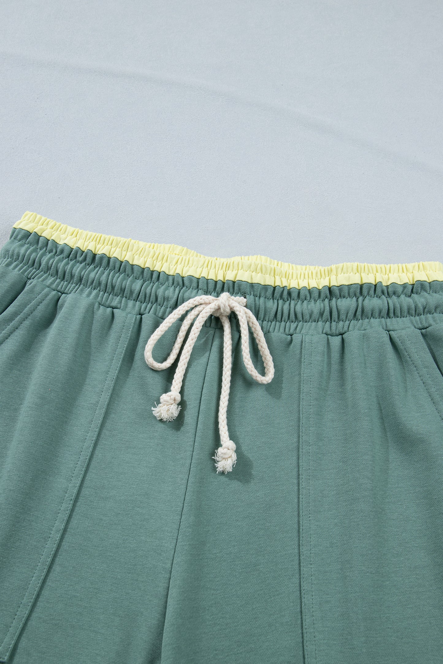 Color Block Flower Patchwork Drawstring Contrasted Elastic Waist Wide Leg Pants - 3 COLOR OPTIONS