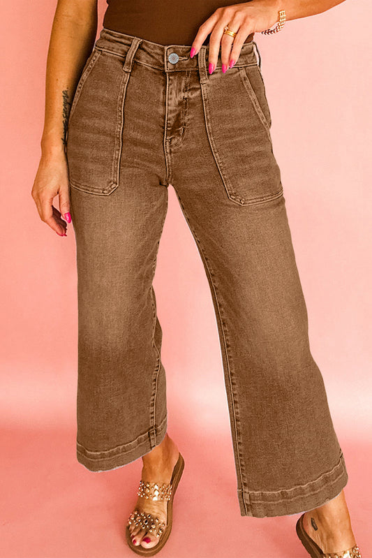 Breen Cropped High Rise Wide Leg Jeans -3 COLOR OPTIONS