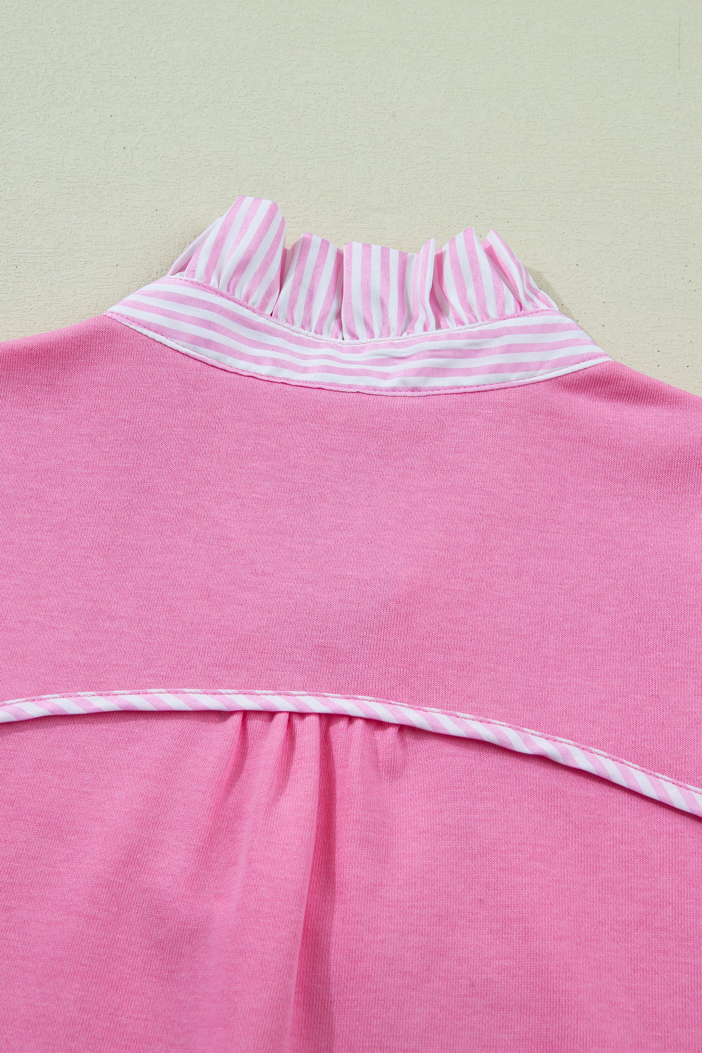 Striped Frilled Collar Short Sleeve Blouse- 5 COLOR OPTIONS