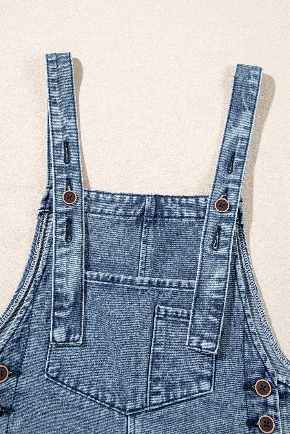 Distressed Bib Pocket Wide Leg Denim Overall -2 COLOR OPTIONS