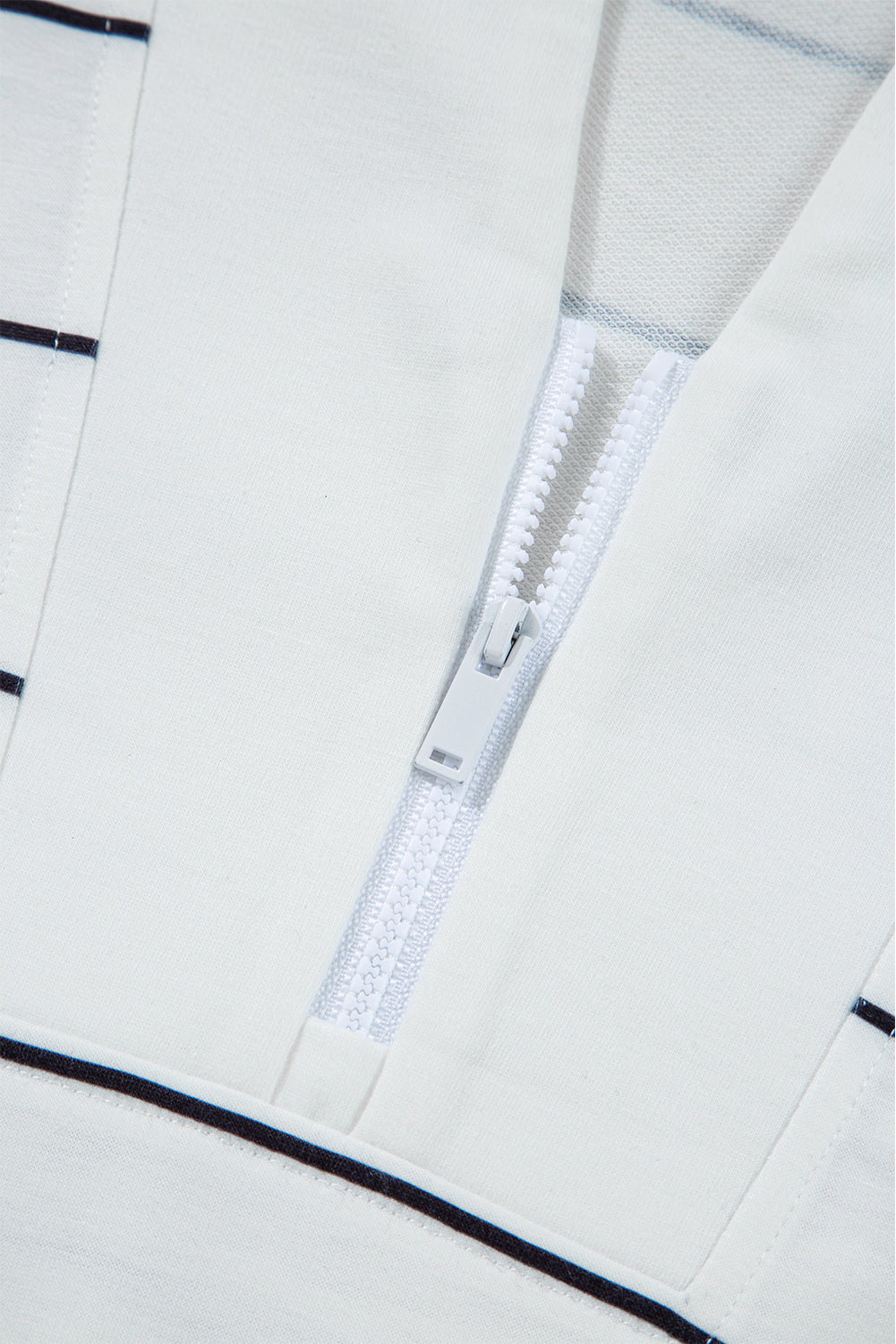 Striped Zipper V-Neck Drop Sleeve Top -2 COLOR OPTIONS