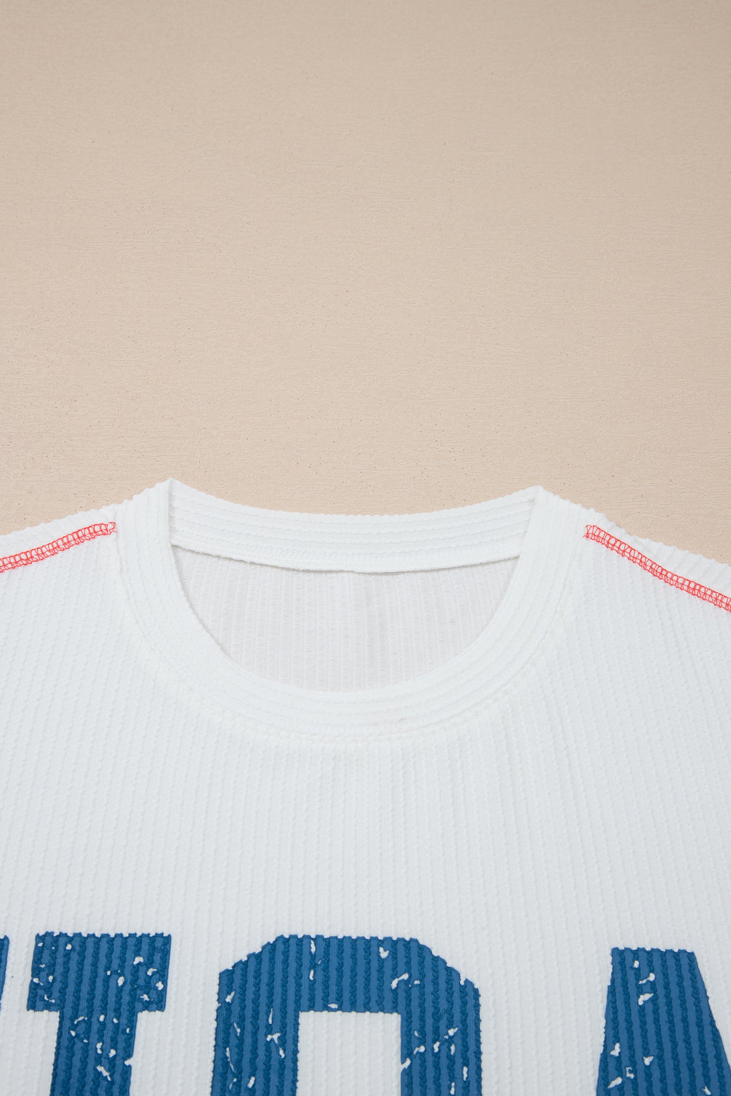 USA Graphic Half Sleeve Loose Ribbed Top -3 COLOR OPTIONS