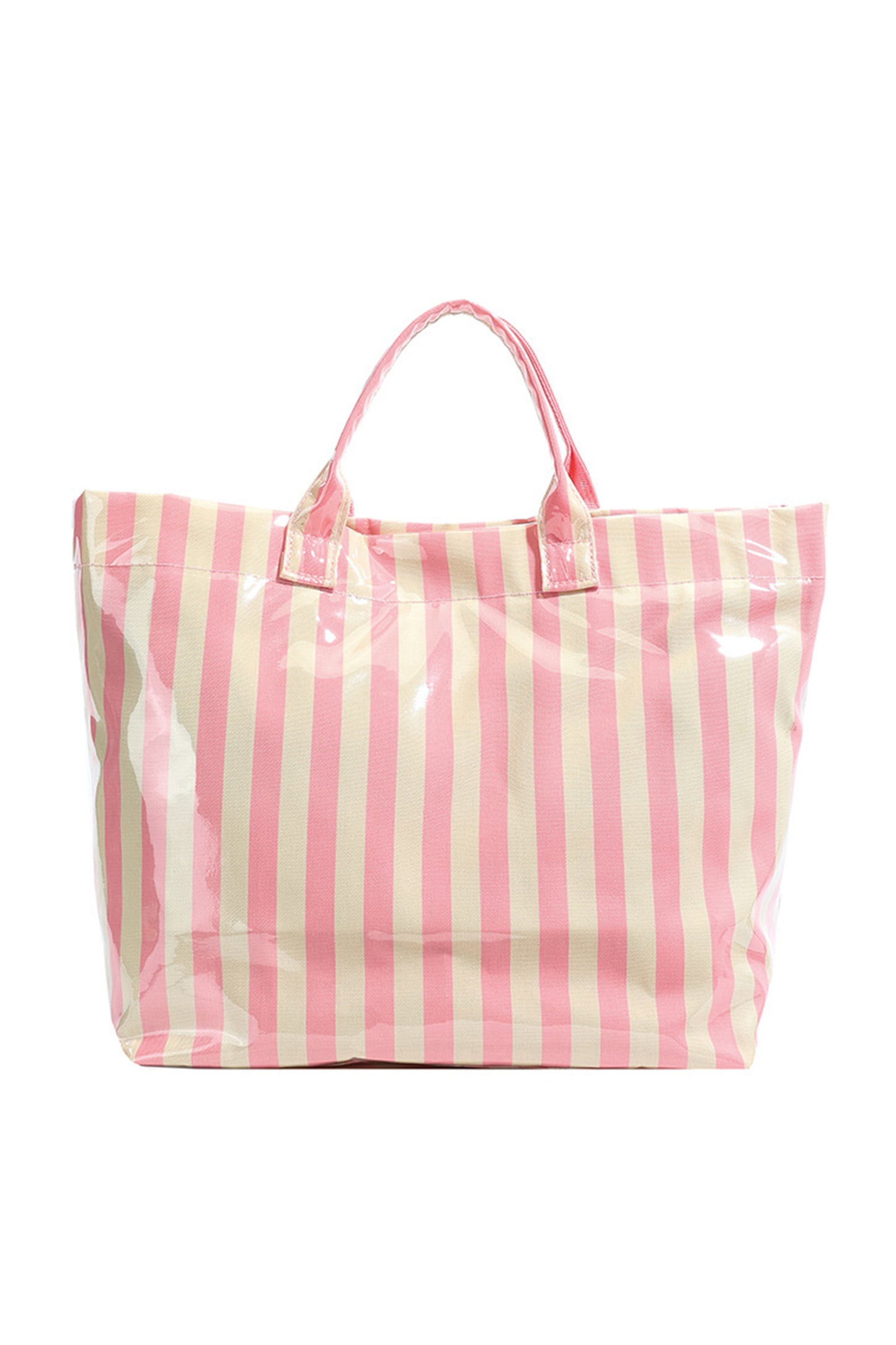 Rainbow Glossy Striped Vinyl Large Tote Bag -8 COLOR OPTIONS