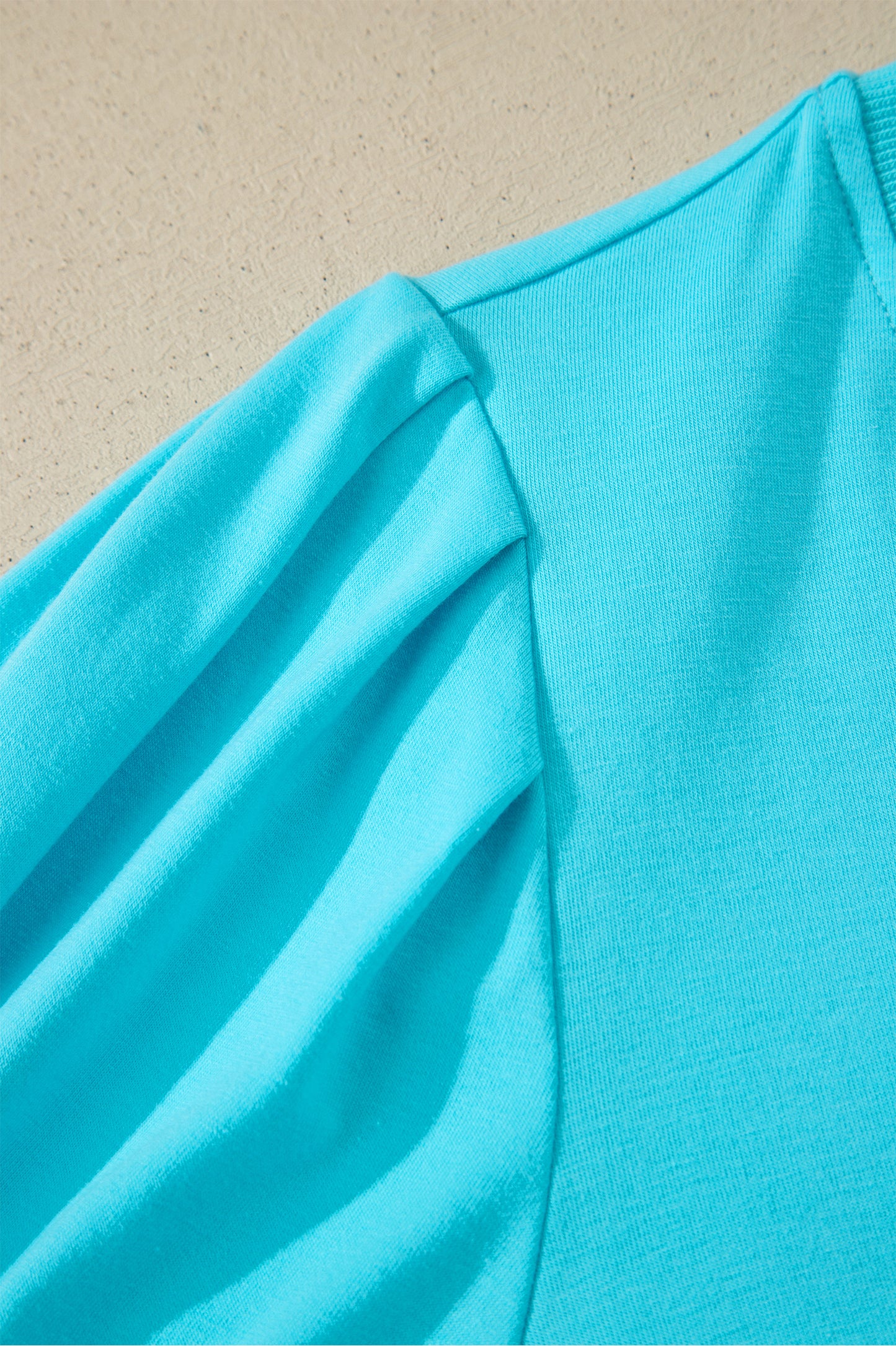 Solid Color V Neck Short Puff Sleeve Blouse -4 COLOR OPTIONS