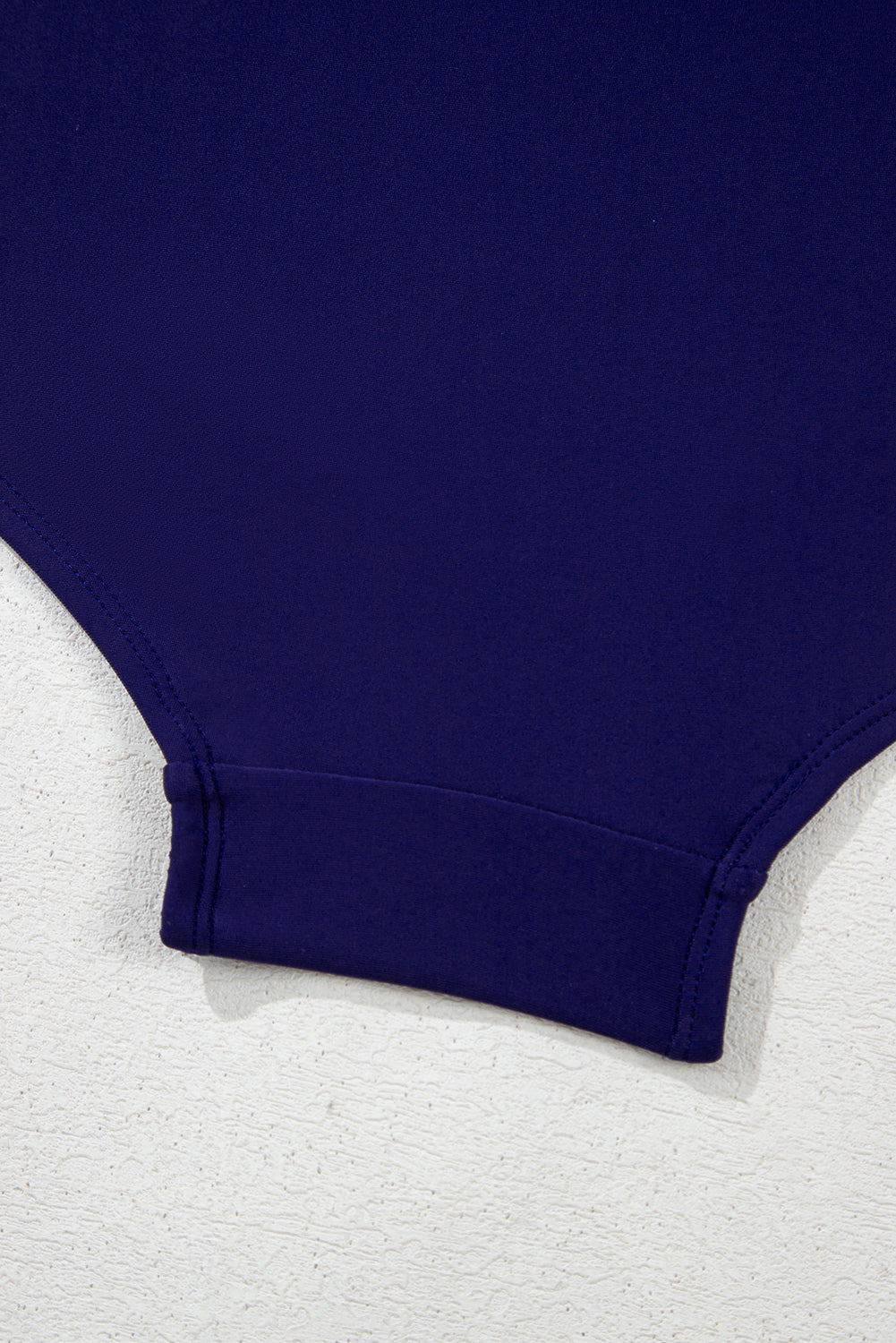PLUS SIZE Navy Blue Embroidered Trim Wrap Tie Knot High Waisted Bikini Set