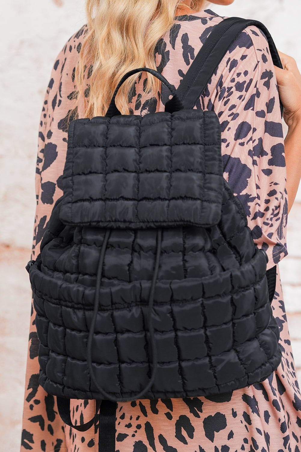Solid Flapped Quilted Puffer Backpack -6 COLOR OPTIONS