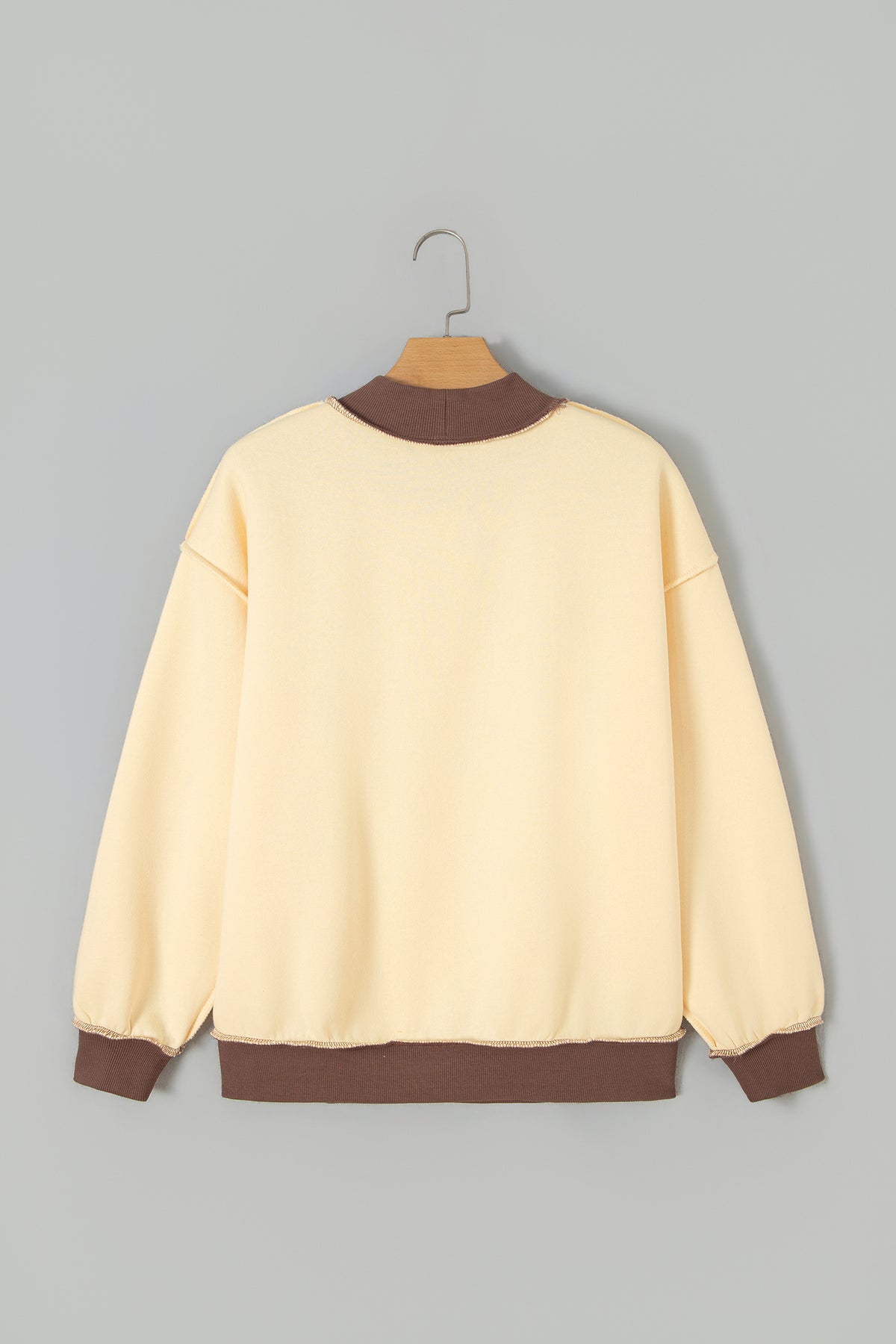 Saved By Grace Print Color Block Mock Neck Oversized Sweatshirt -2 COLOR OPTIONS