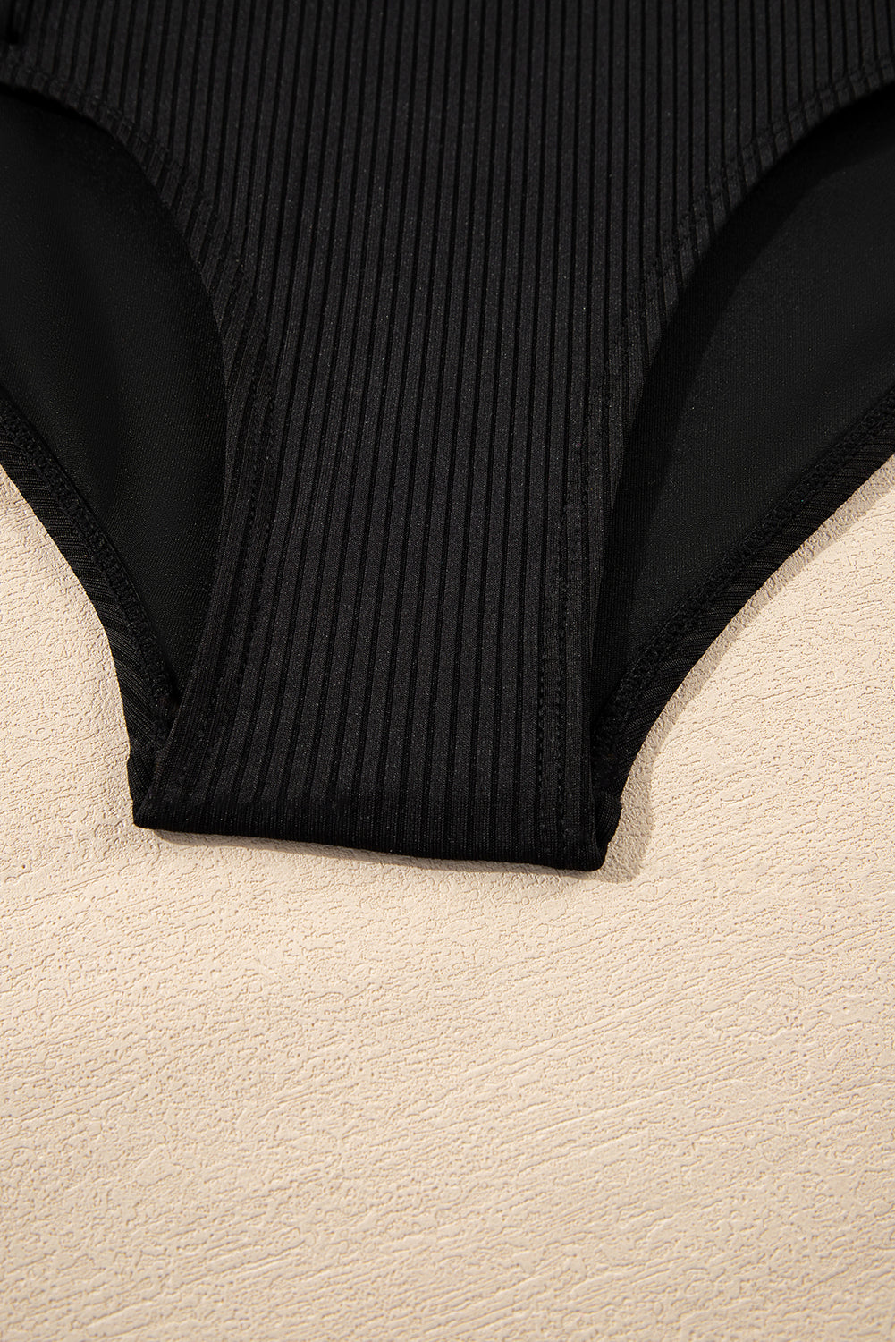 Ribbed Knit Tribal Contrast Detail 2pcs High Waist Swimsuit -5 COLOR OPTIONS