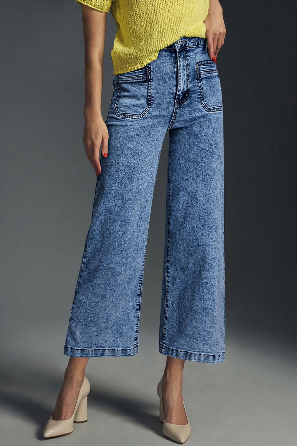 Patch Pocket Straight Leg Loose Jeans- 4 COLOR OPTIONS