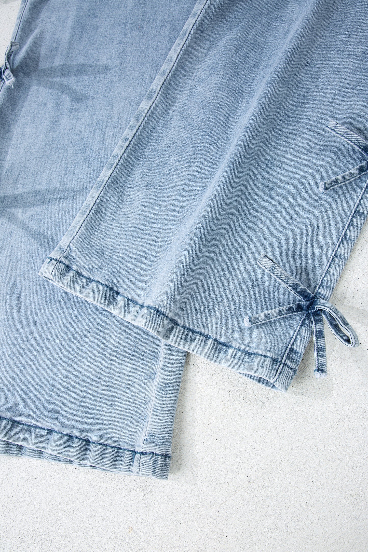 Bowknot Side Detail Straight Leg Loose Jeans -2 COLOR OPTIONS