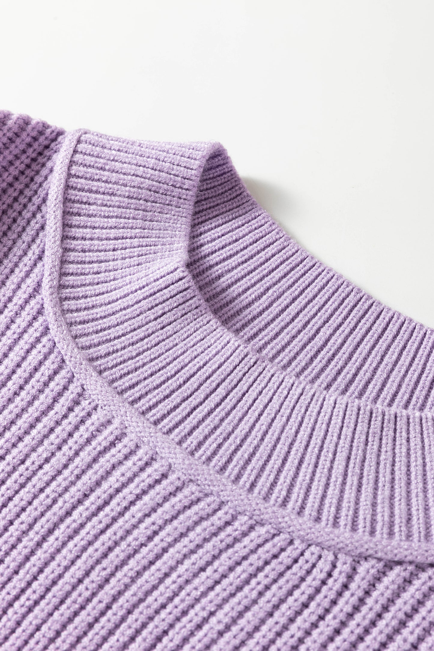Long Sleeve Ribbed Knit Stand Neck Regular Fit Sweater -3 COLOR OPTIONS