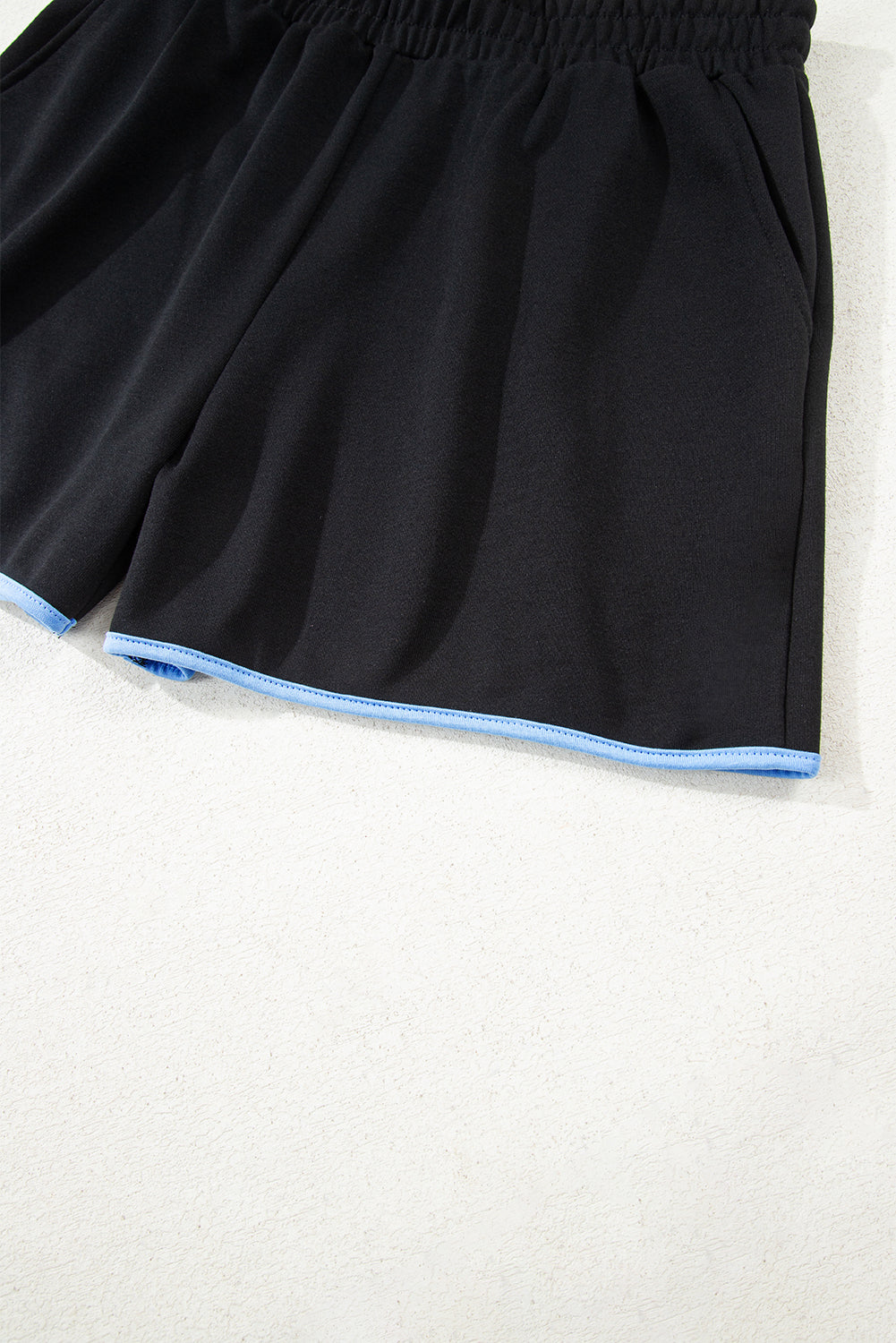 Colorblock Patchwork Half Button Pullover and Shorts Outfit- 4 COLOR OPTIONS