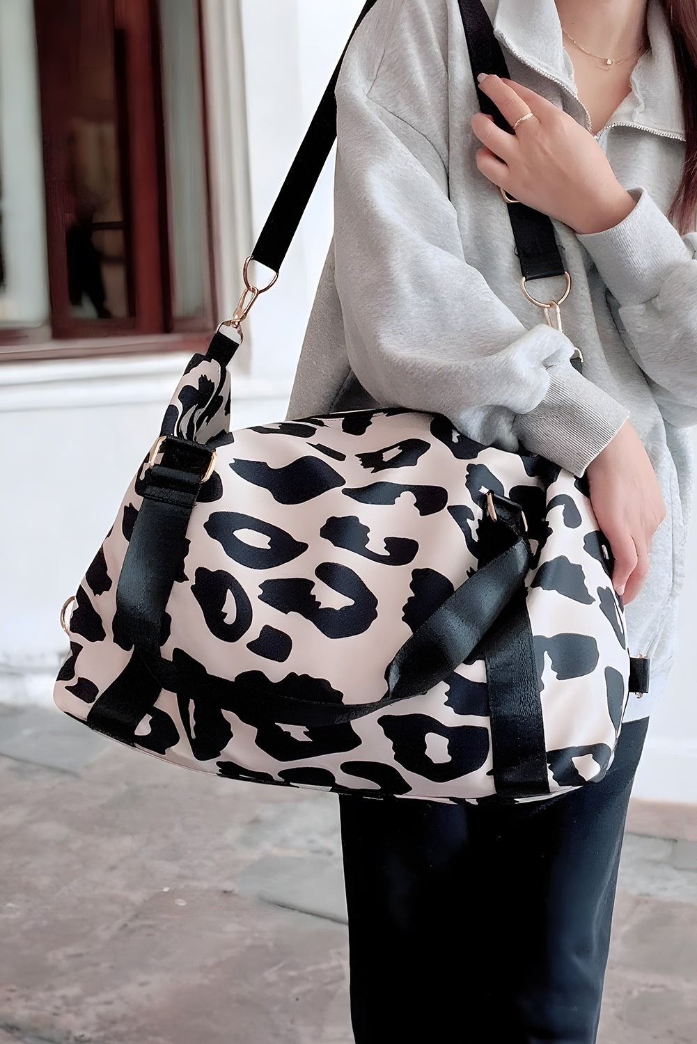 Leopard Print Luggage Tote Bag -2 COLOR OPTIONS