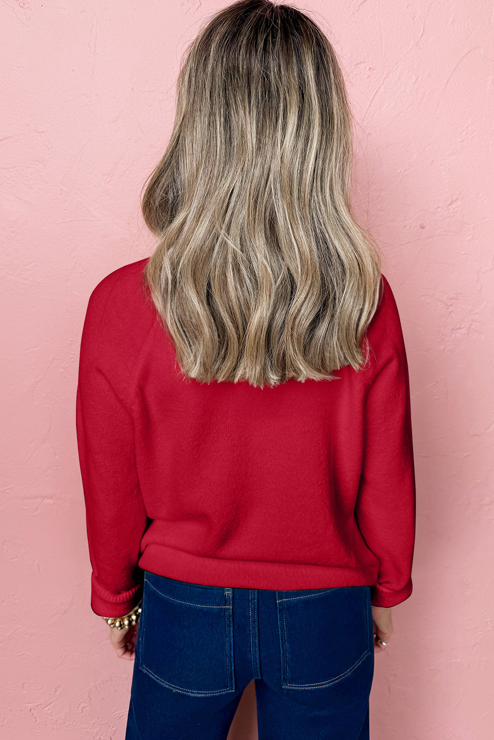 WAREHOUSE SALE -MERRY Letter Pattern Christmas Raglan Sleeve Sweater -4 COLOR OPTIONS