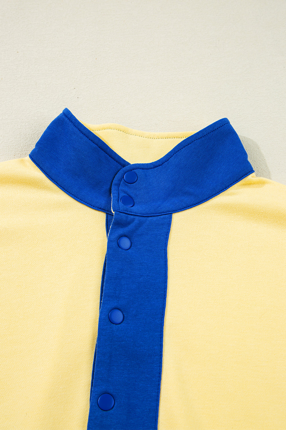 Colorblock Patchwork Half Button Pullover and Shorts Outfit- 4 COLOR OPTIONS