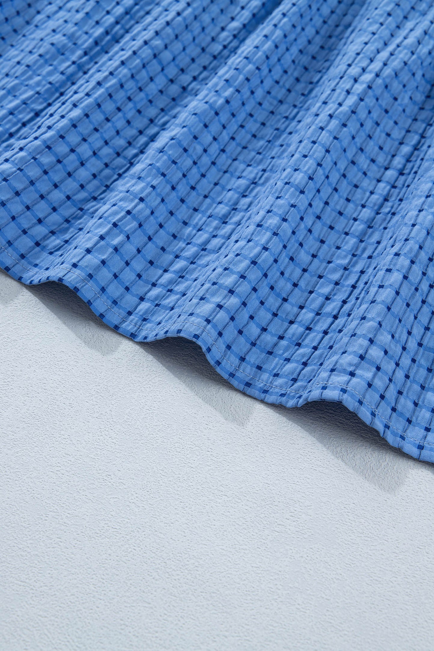 Gingham Textured Bow Tie Short Sleeve Tiered Midi Dress- 2 COLOR OPTIONS