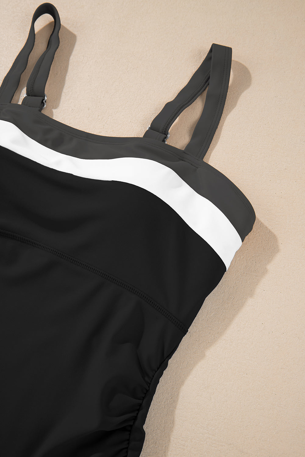 Color Block Detail Adjustable Straps One Piece Swimsuit- 2 COLOR OPTIONS
