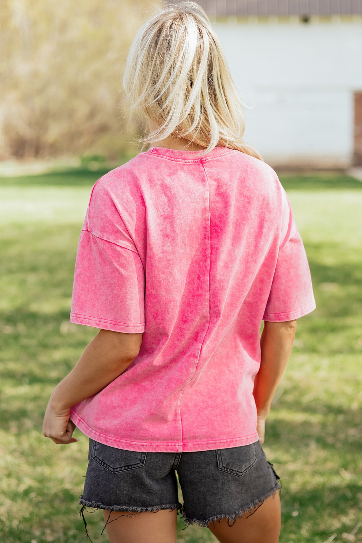 Solid Color Cotton Mineral Washed Oversize Tee- 3 COLOR OPTIONS