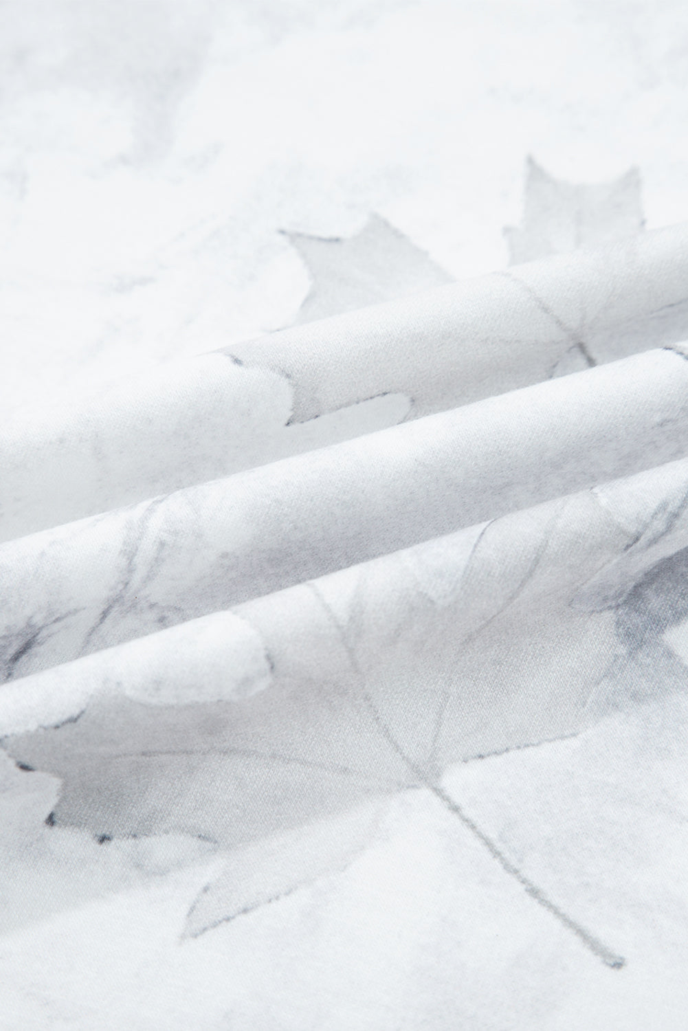 Beige Maple Camo Print Pullover Top and Elastic Waist Casual Short Set