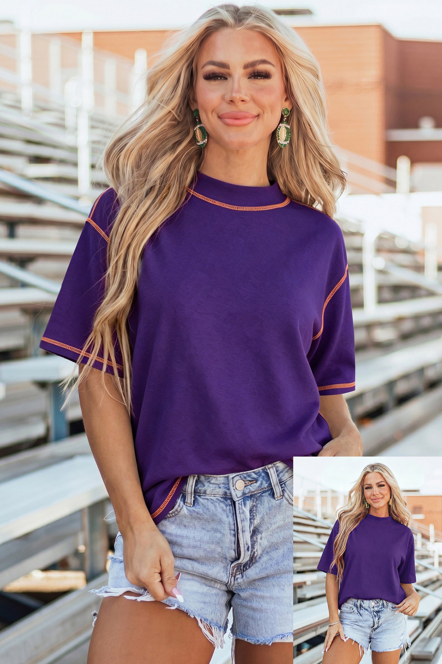 Reversible Contrast-Stitched T-Shirt -3 COLOR OPTIONS
