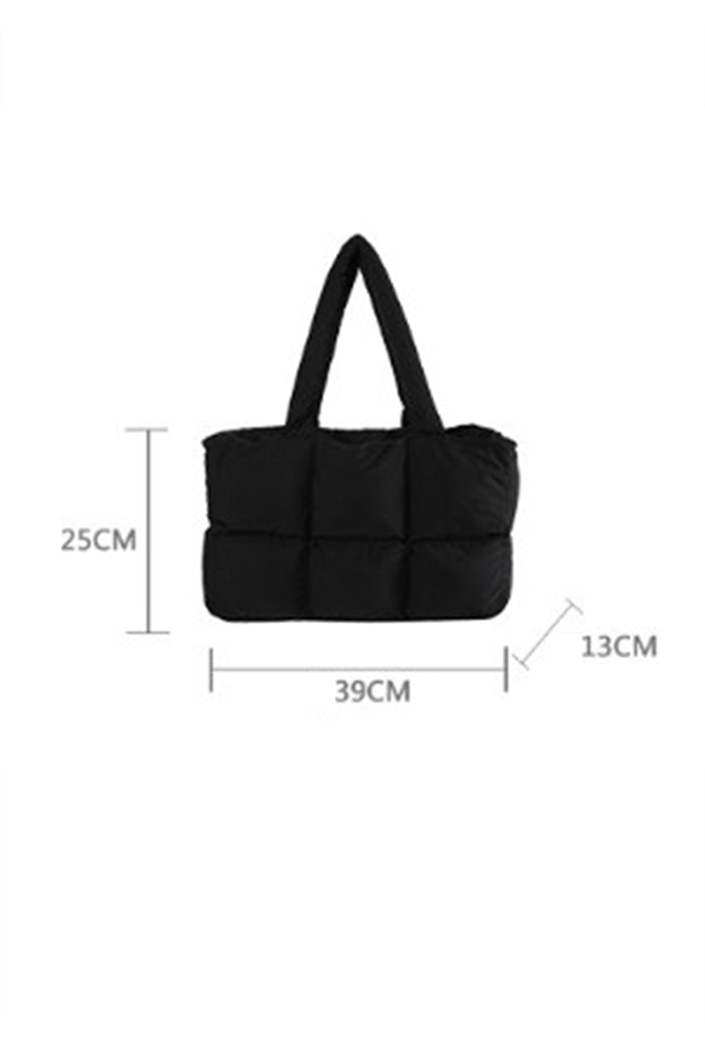 Solid Quilted Puffy Zipped Large Tote Bag -3 COLOR OPTIONS