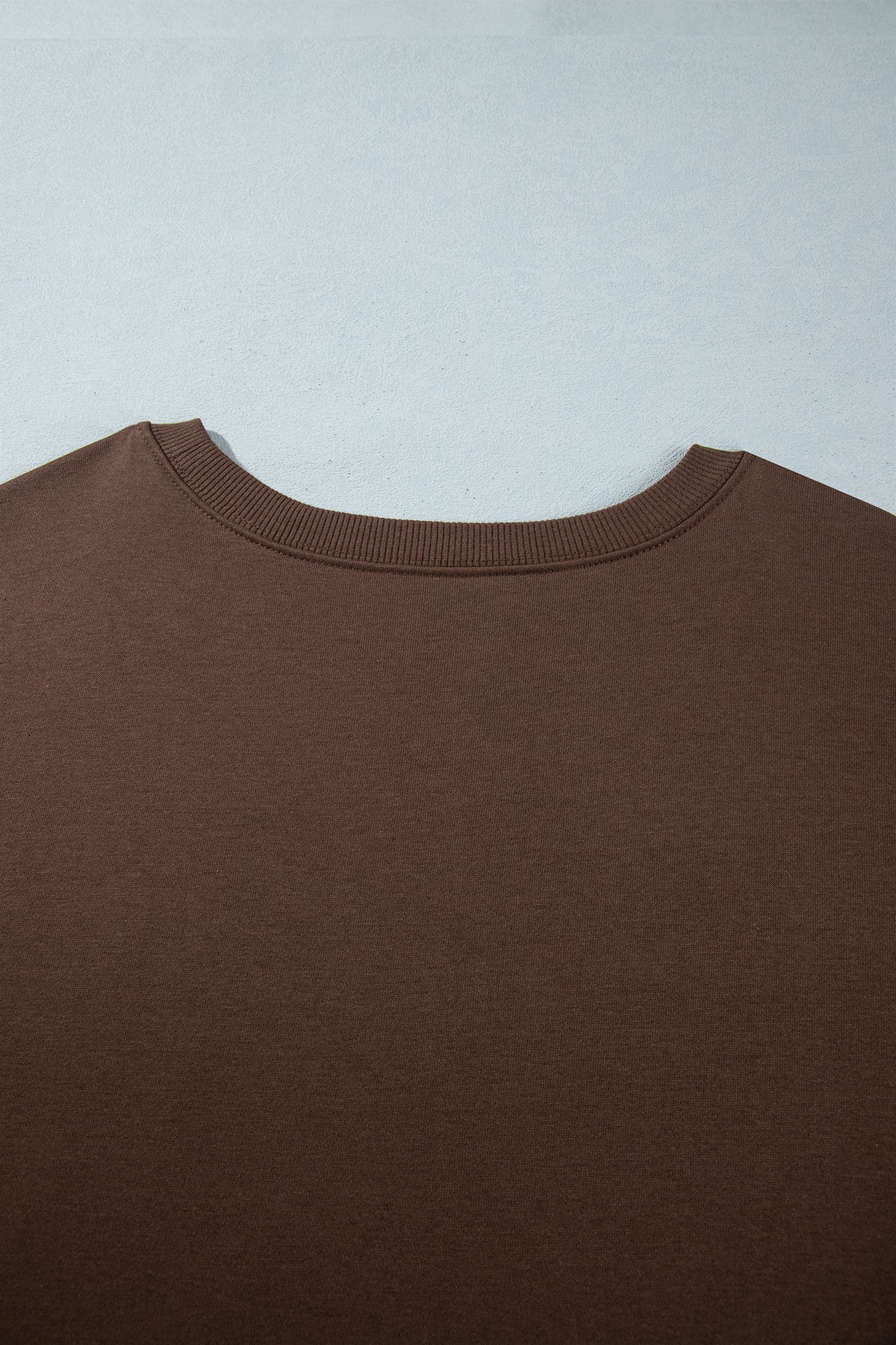 PLUS SIZE -Coffee PRAY Letter Patchwork Round Neck Long Sleeve Plus Size Sweatshirt