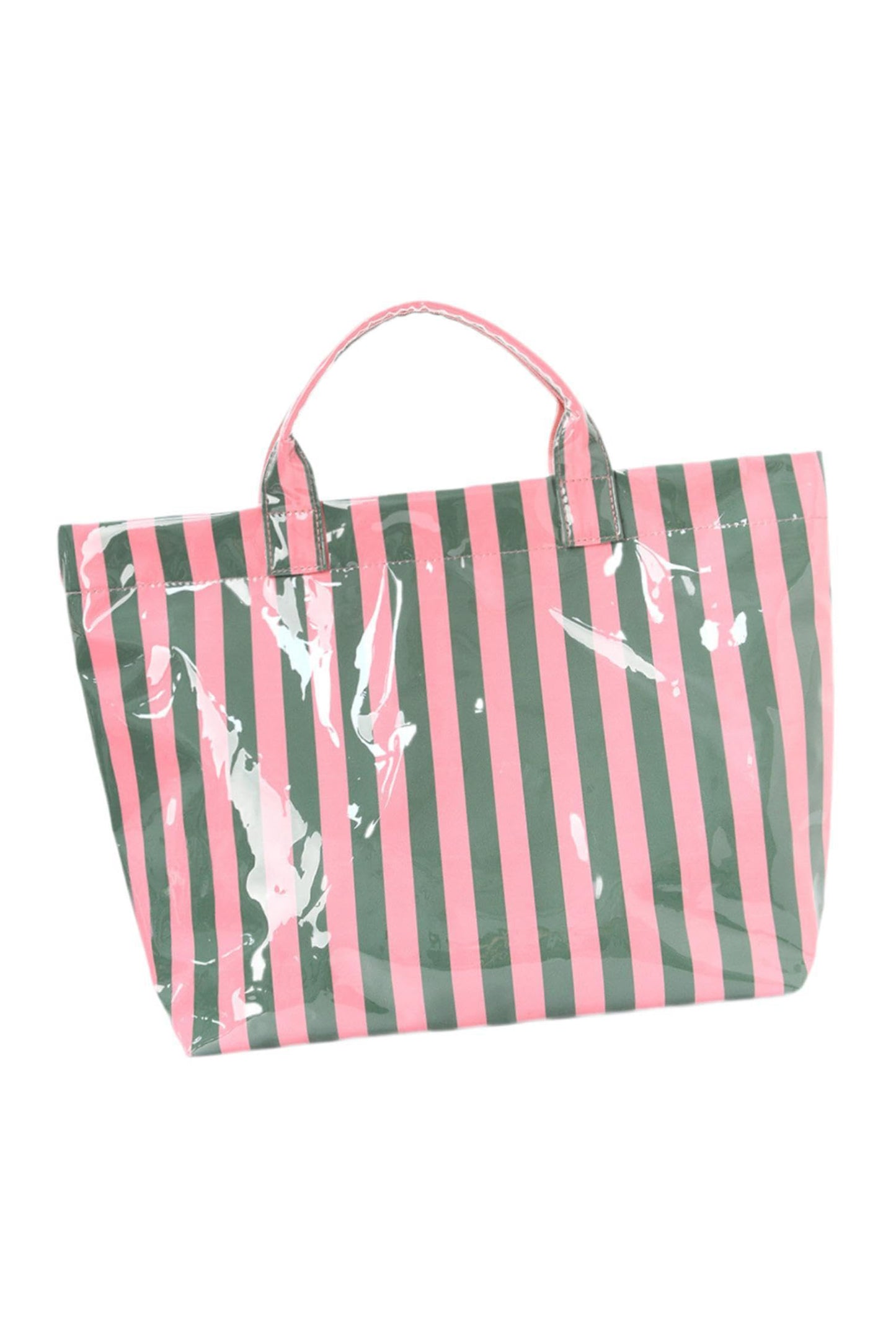 Rainbow Glossy Striped Vinyl Large Tote Bag -8 COLOR OPTIONS