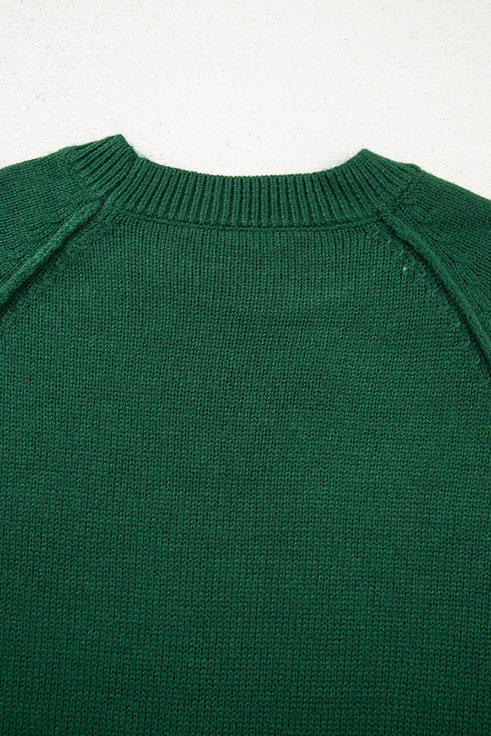 Evergreen Plain Raglan Sleeve Crew Neck Sweater