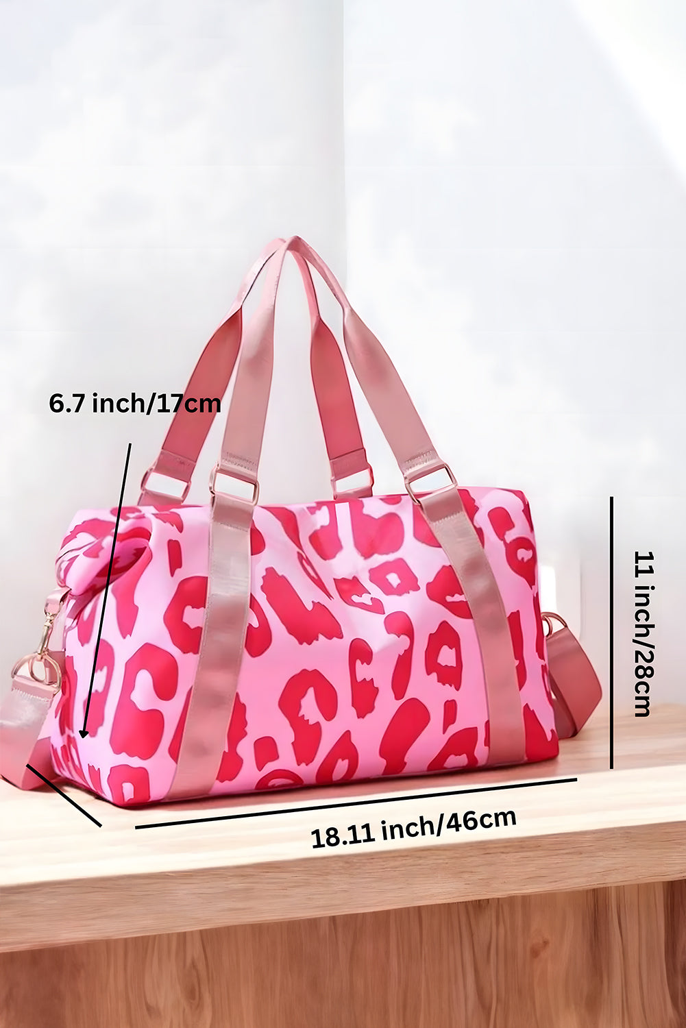 Leopard Print Luggage Tote Bag -2 COLOR OPTIONS