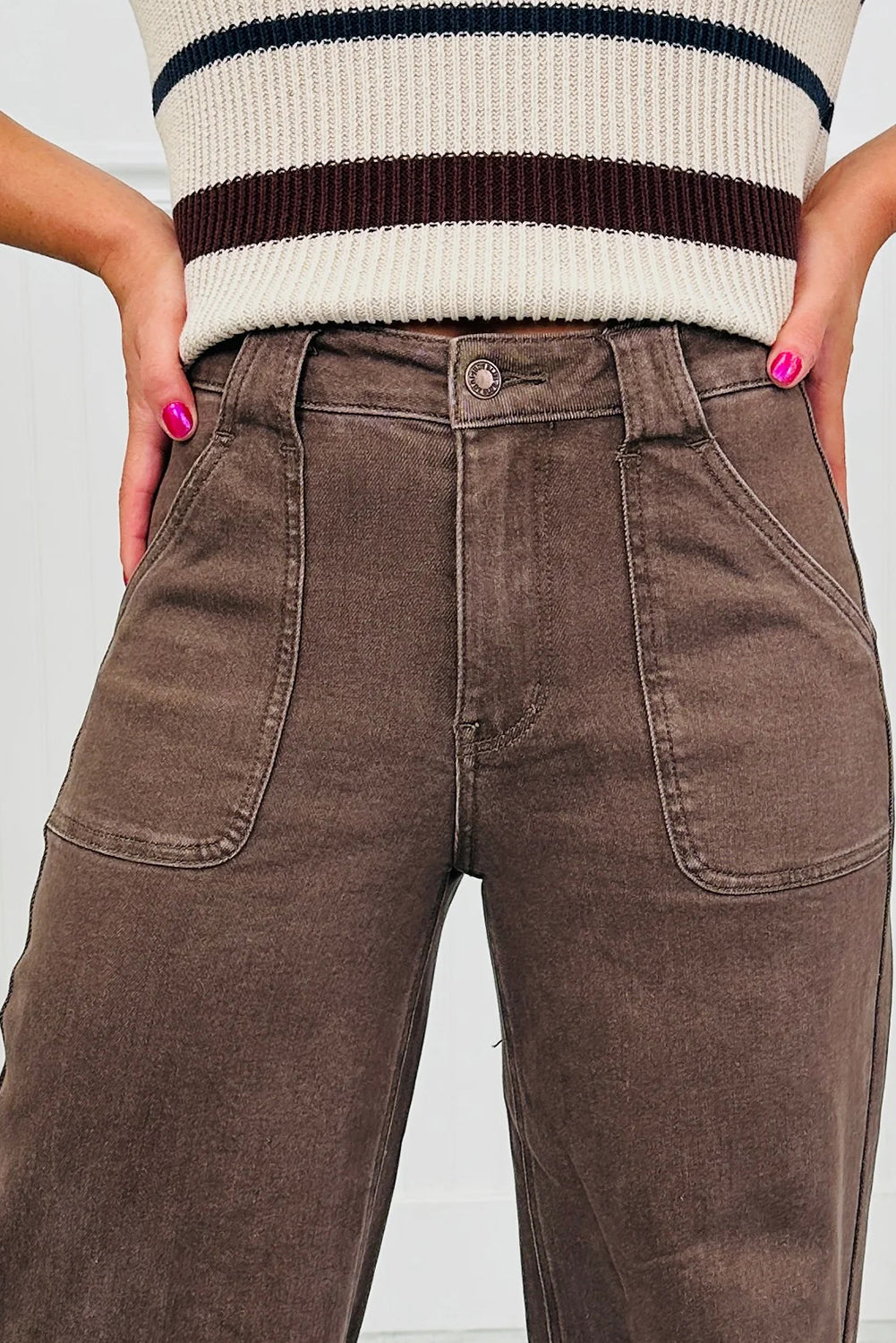 Retro Washed Patch Pocket Loose Jeans - 2 COLOR OPTIONS