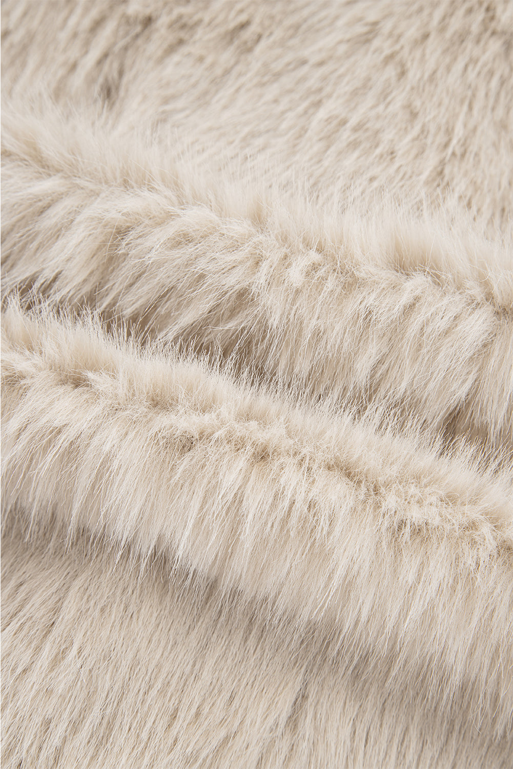 Jet Stream Solid Long Sleeve Thick Fuax Fur Coat