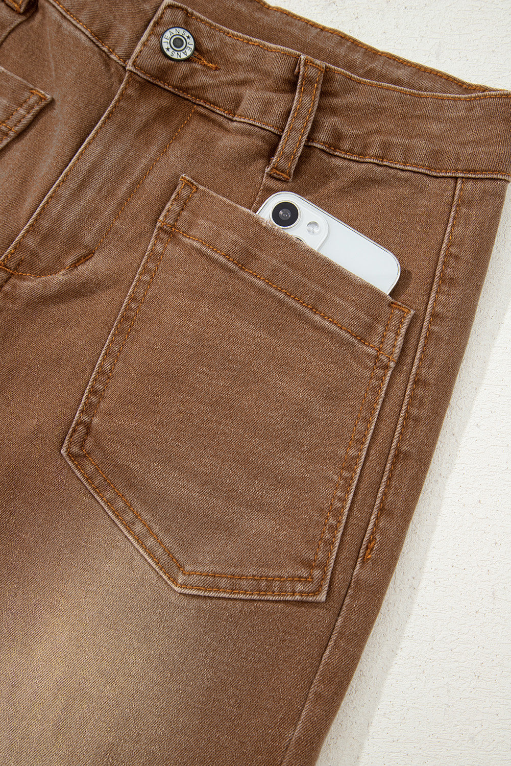 Minimalist Patch Pocket High Waist Shift Jeans- 2 COLOR OPTIONS