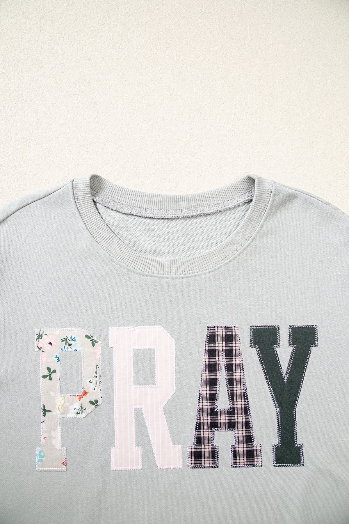 PRAY Embroidered Patch Western Pullover Sweatshirt -2 COLOR OPTIONS