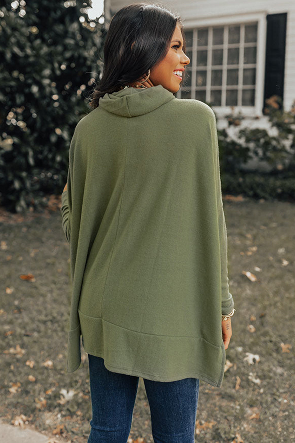 Cowl Neck Loose Fit Tunic Top -2 COLOR OPTIONS