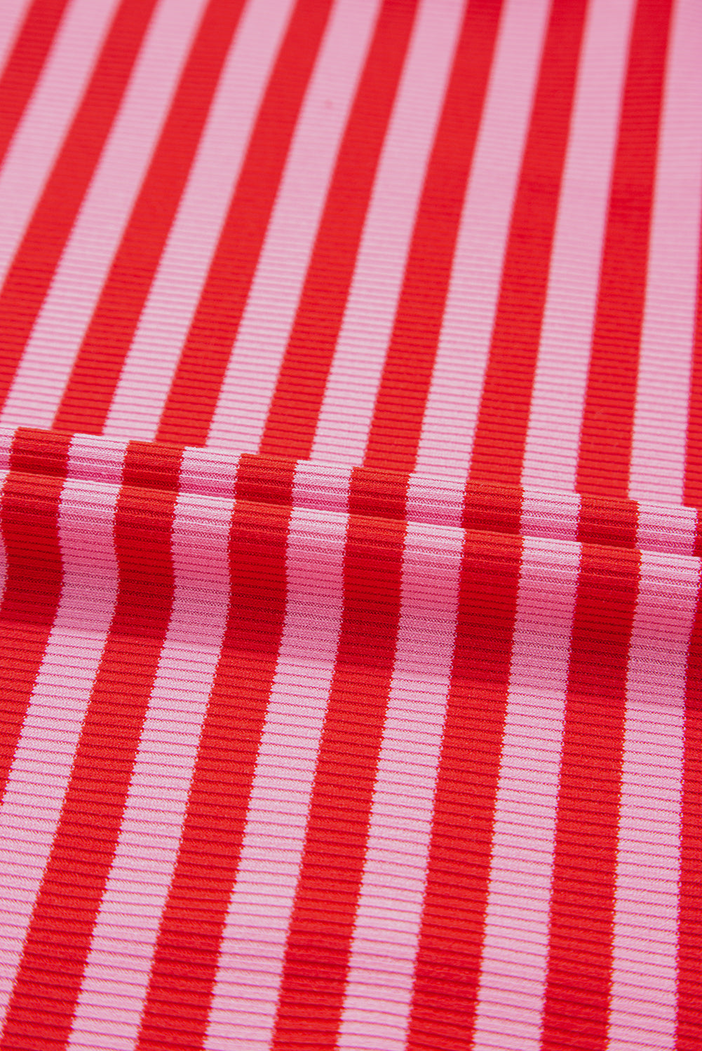 Stripe Ribbed Cap Sleeve Round Neck T Shirt -2 COLOR OPTIONS