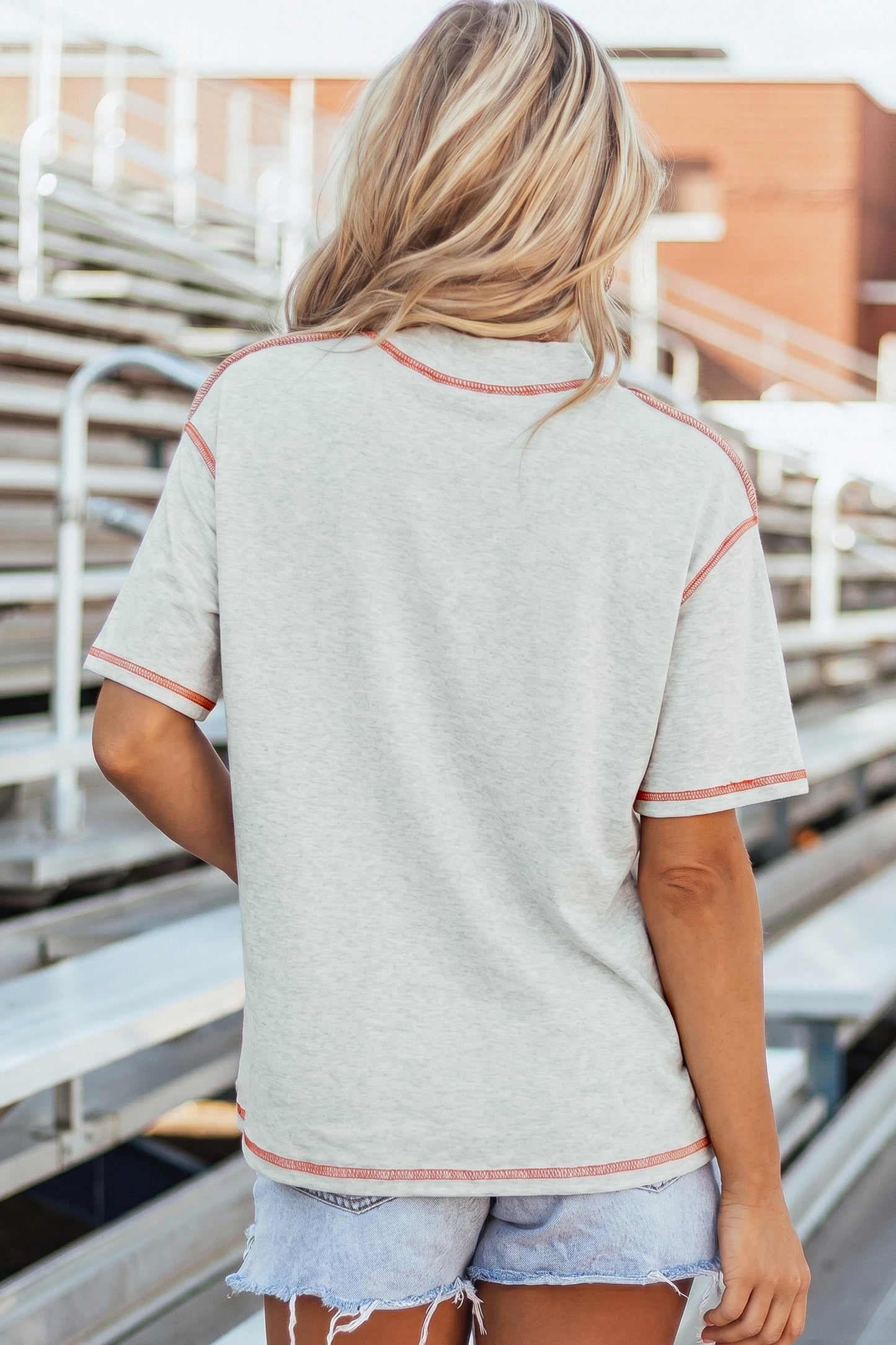 Reversible Contrast-Stitched T-Shirt -3 COLOR OPTIONS