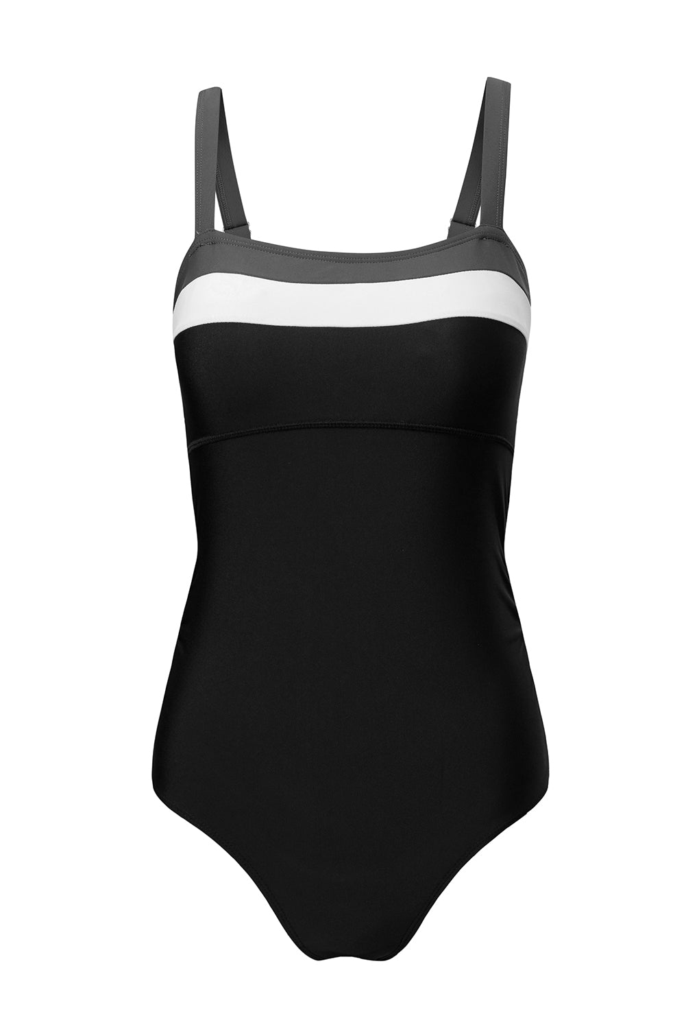 Color Block Detail Adjustable Straps One Piece Swimsuit- 2 COLOR OPTIONS