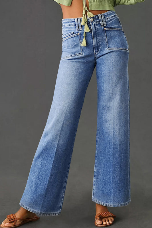 Loose Straight Leg Cropped High Waist Jeans -2 COLOR OPTIONS