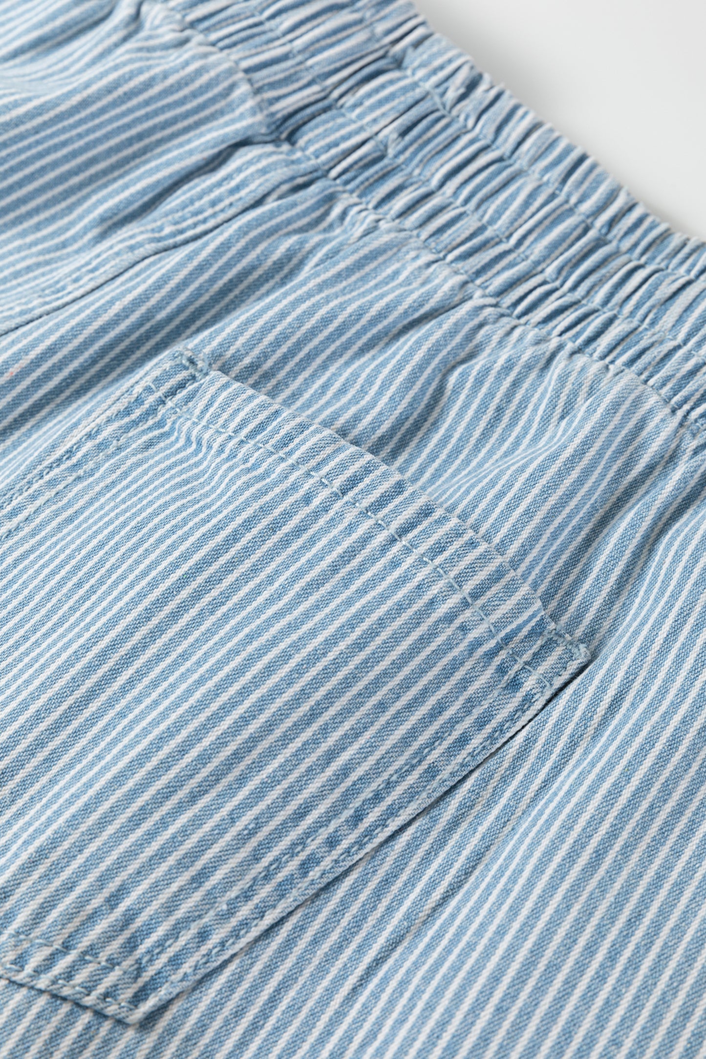 Stripe Drawstring Elastic Waist Casual Denim Shorts- 3 COLOR OPTIONS