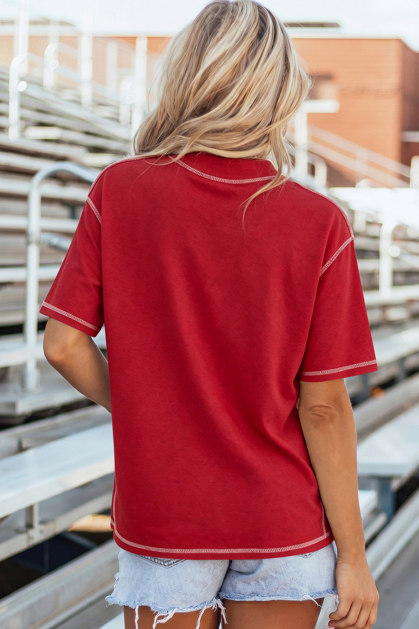 Reversible Contrast-Stitched T-Shirt -3 COLOR OPTIONS