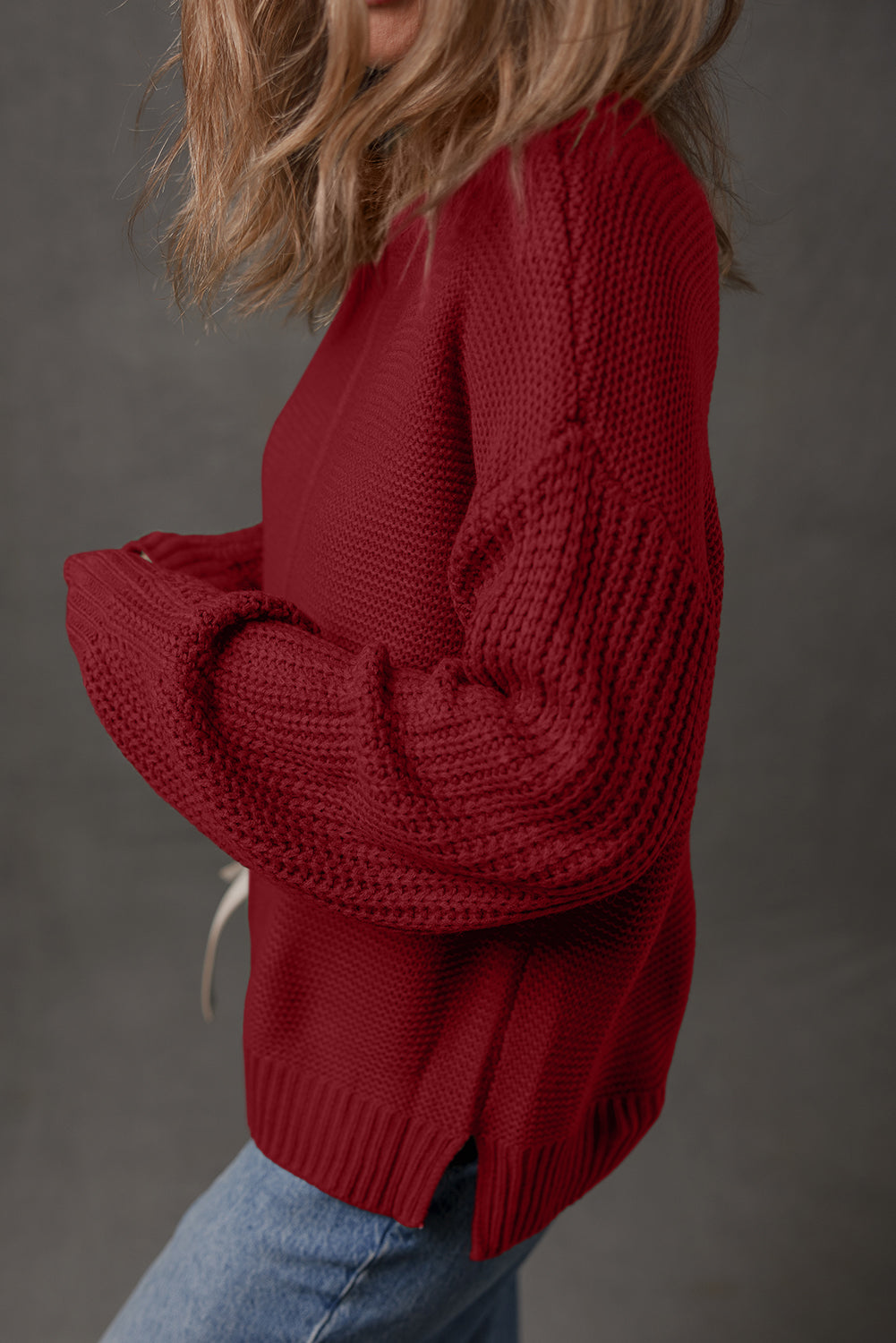 Solid Color Front Seam Drop Shoulder Loose Sweater -2 COLOR OPTIONS