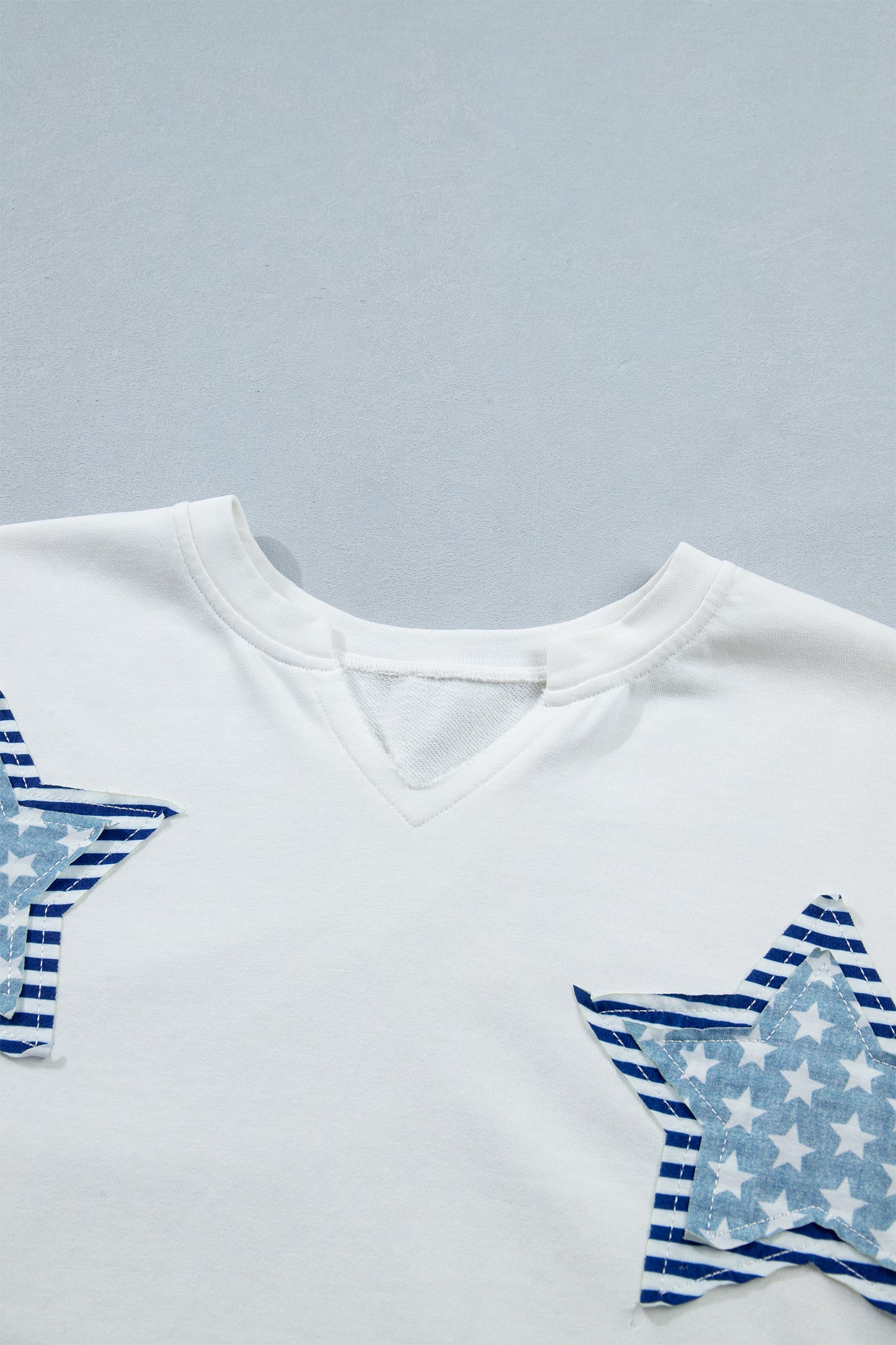 Patriot Star Patched Notched Neck Mineral Washed Tee -2 COLOR OPTIONS
