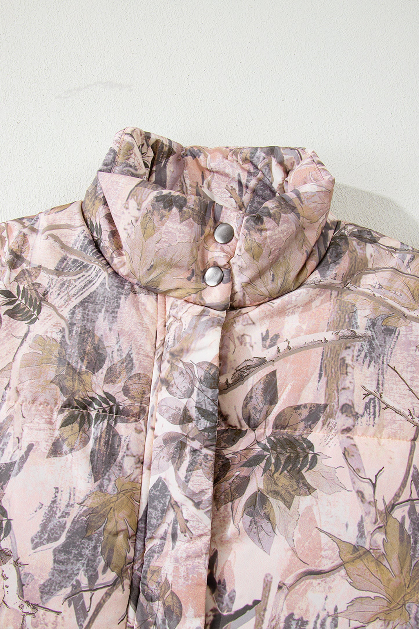 Camo Leaf Print Winter Puffer Vest -2 COLOR OPTIONS