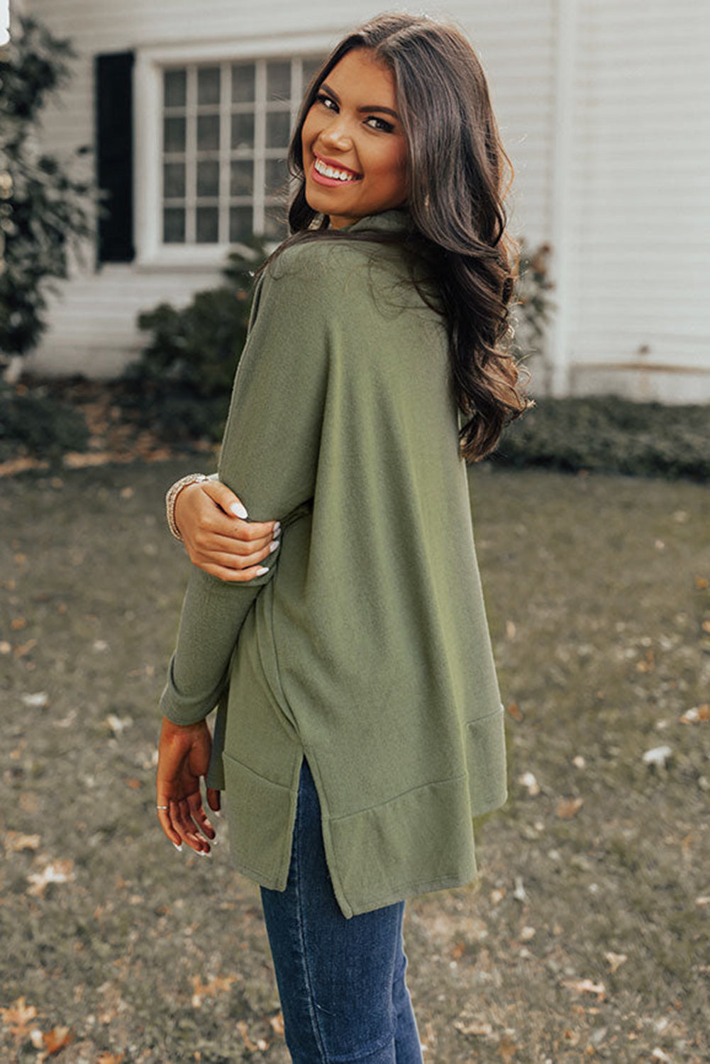 Cowl Neck Loose Fit Tunic Top -2 COLOR OPTIONS