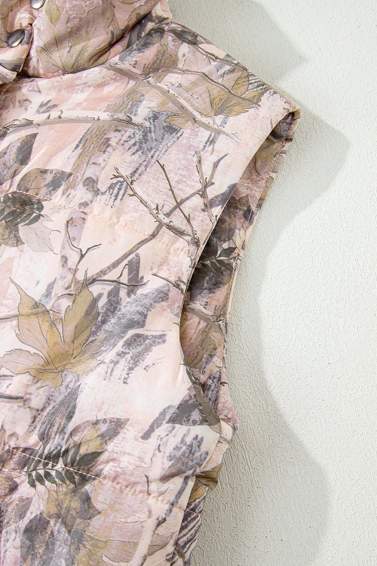 Camo Leaf Print Winter Puffer Vest -2 COLOR OPTIONS