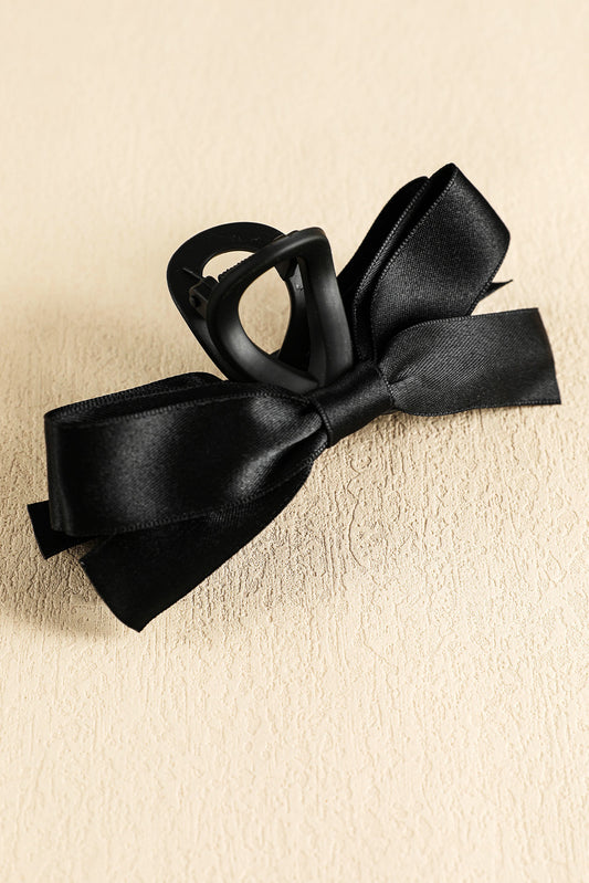 Solid Color Ribbon Bow Decor Hair Clip -6 COLOR OPTIONS