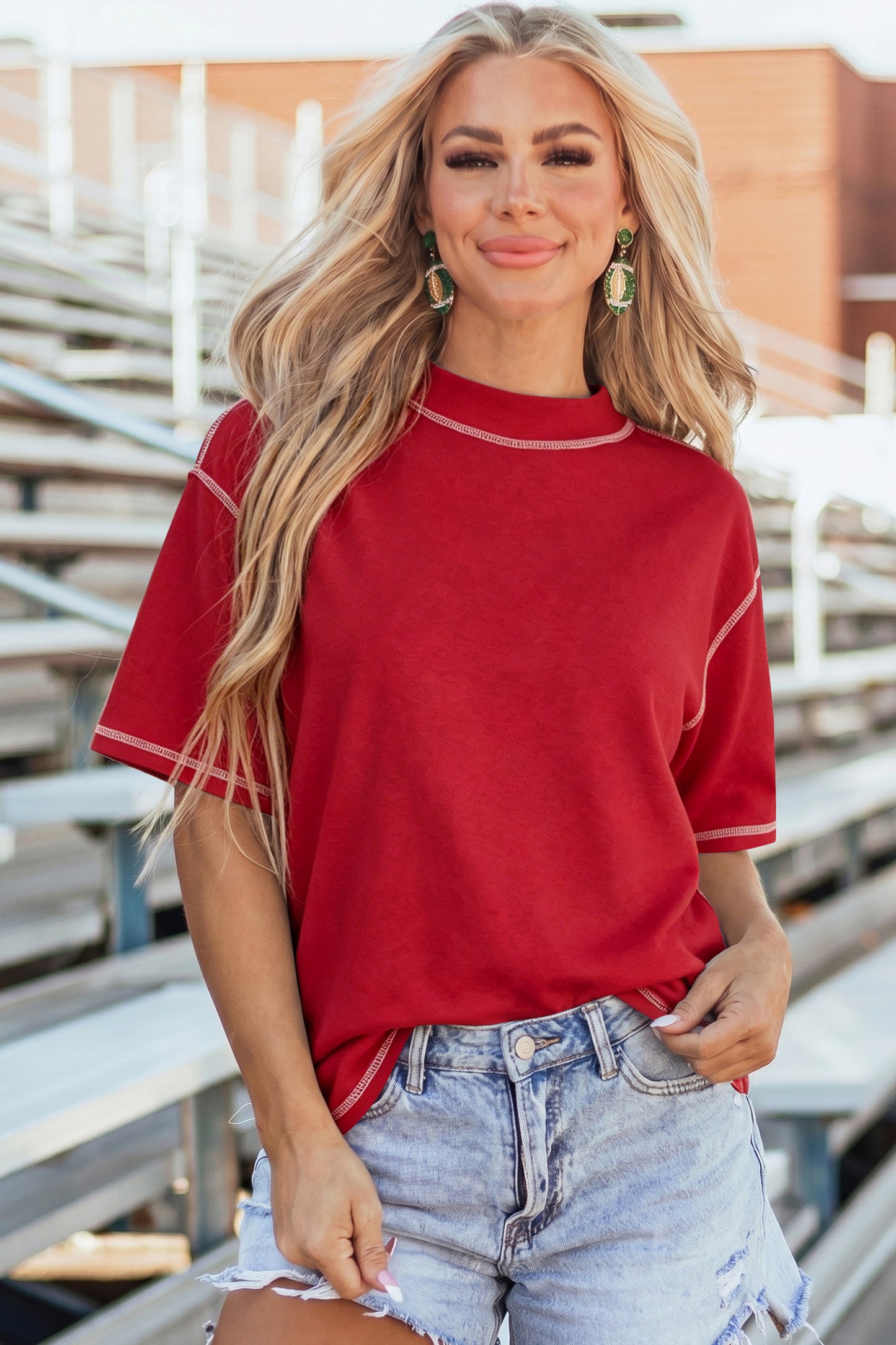 Reversible Contrast-Stitched T-Shirt -3 COLOR OPTIONS