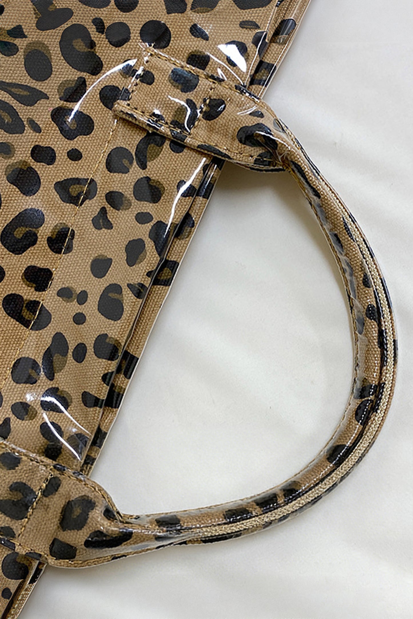 Brown Leopard PU Leather Water Proof Tote Bag