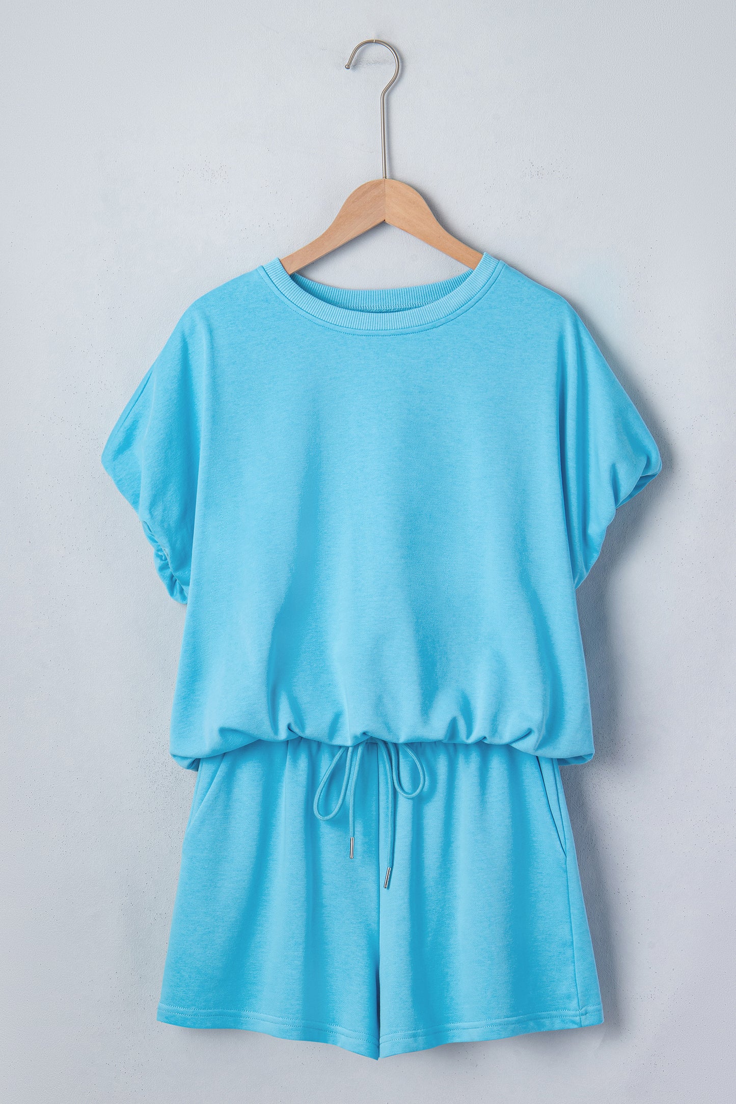 Puffy Loose Top Drawstring Shorts 2pcs Outfit- 3 COLOR OPTIONS